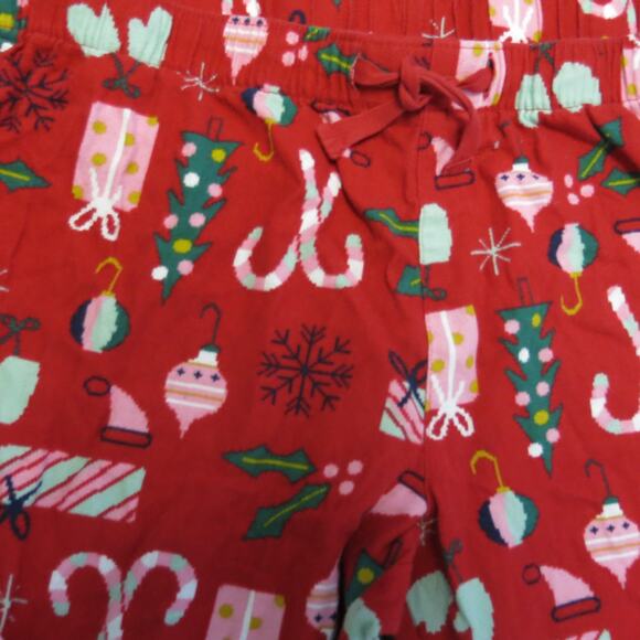 Old Navy Christmas Pajamas Size L Red Trees Candy Canes Drawstring Holiday - Picture 3 of 9